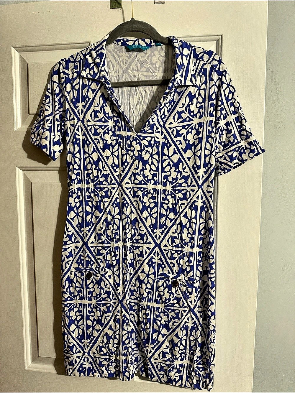Tori Richard Blue & White Mini Dress